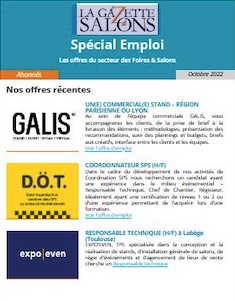 Visuel de la newsletter de l'emploi par la Gazette des salons, pour Planexpo