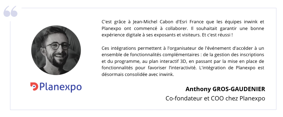 Retour sur l'intégration inwink et Planexpo par Anthony, co-fondateur et responsable commercial chez Planexpo