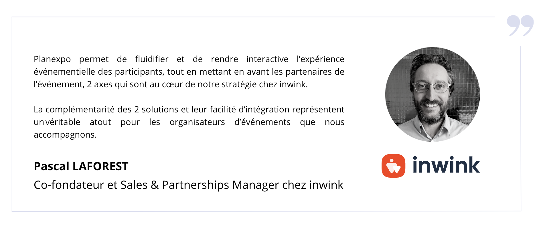 Retour sur l'intégration inwink et Planexpo par Pascal, co-fondateur et sales chez inwink