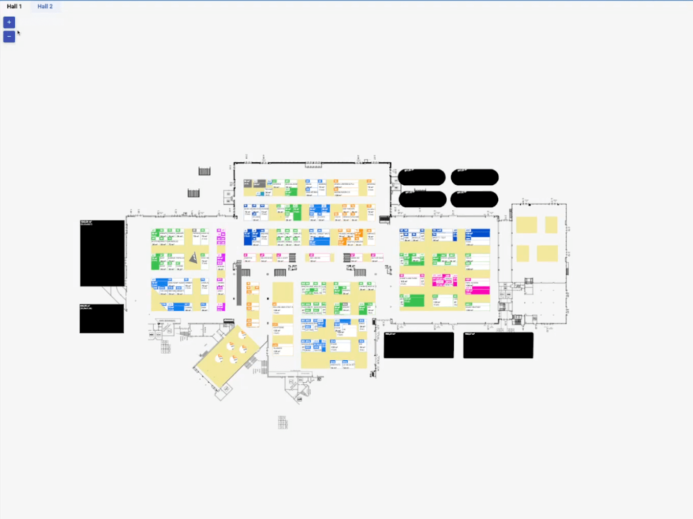 Vue du plan de salon commercial par les commerciaux