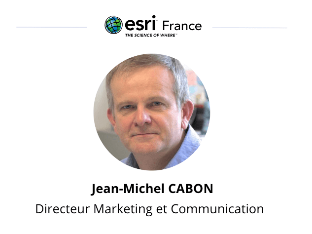 Description du métier (Directeur marketing et communication), du nom de Jean-Michel Cabon d'ESRI France et de sa photo