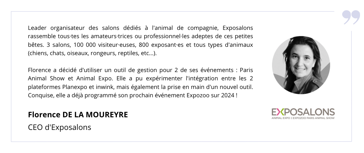 Description des événements Exposalons, qui utilisent l'outil Planexpo