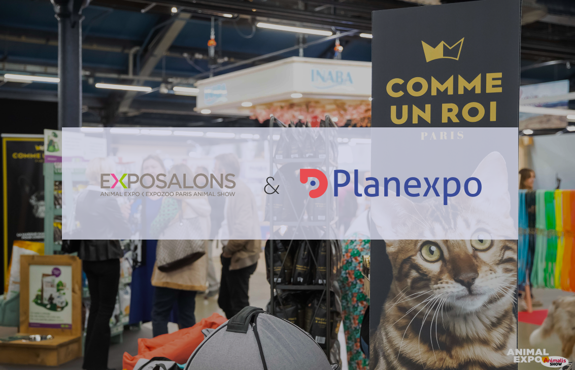 Visuel pour la page cas client d'Exposalons, client de Planexpo. On y voit une photo du salon Exposalons avec nos logos : Exposalons et Planexpo en partenariat.