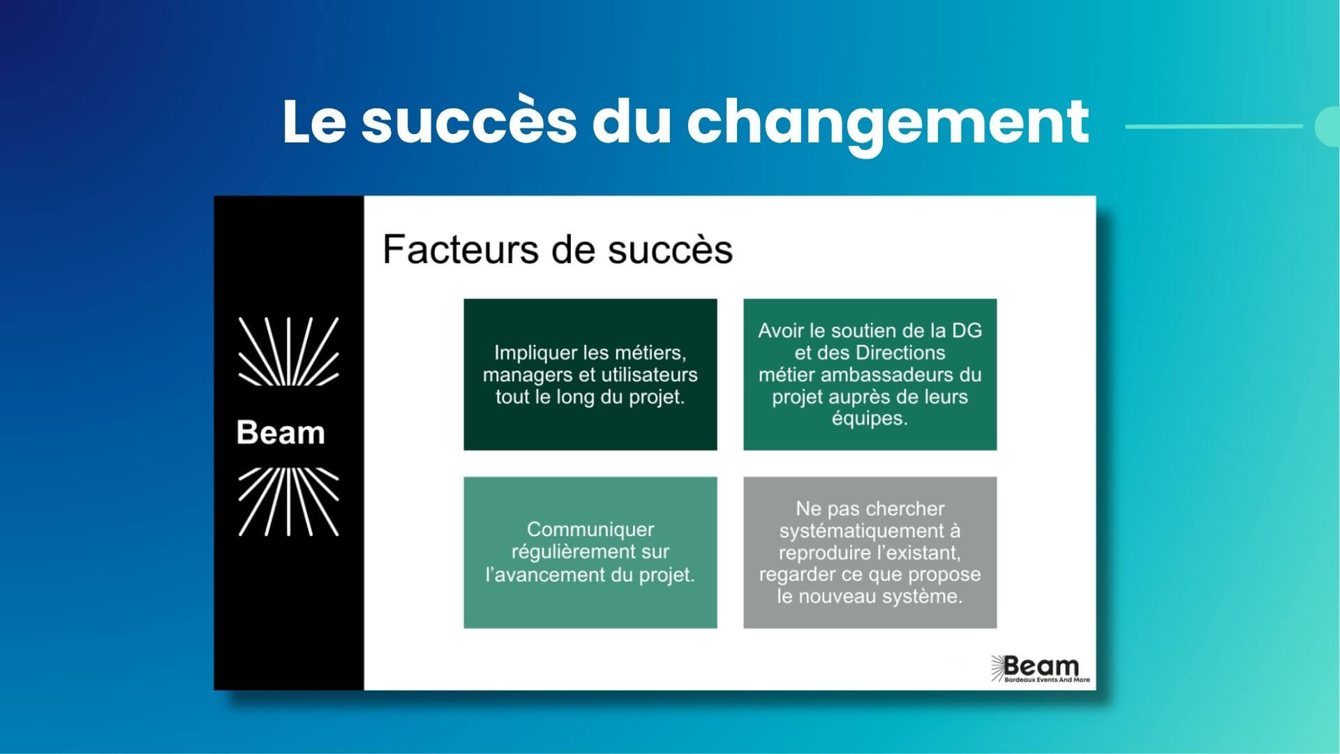 Les facteurs de succès d'un changement de logiciel événementiel