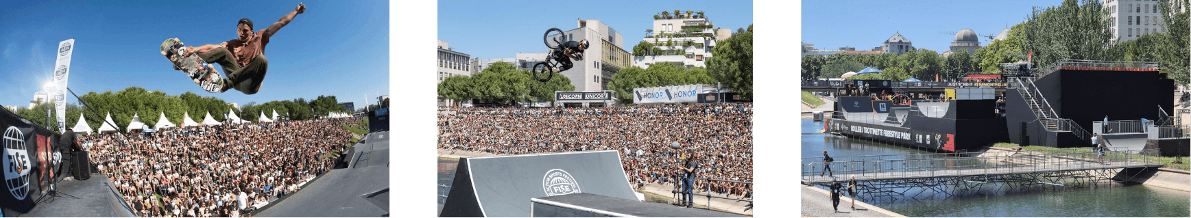 Fise World Montpellier événement sportif 3 images représentant un événement sportif outdoor